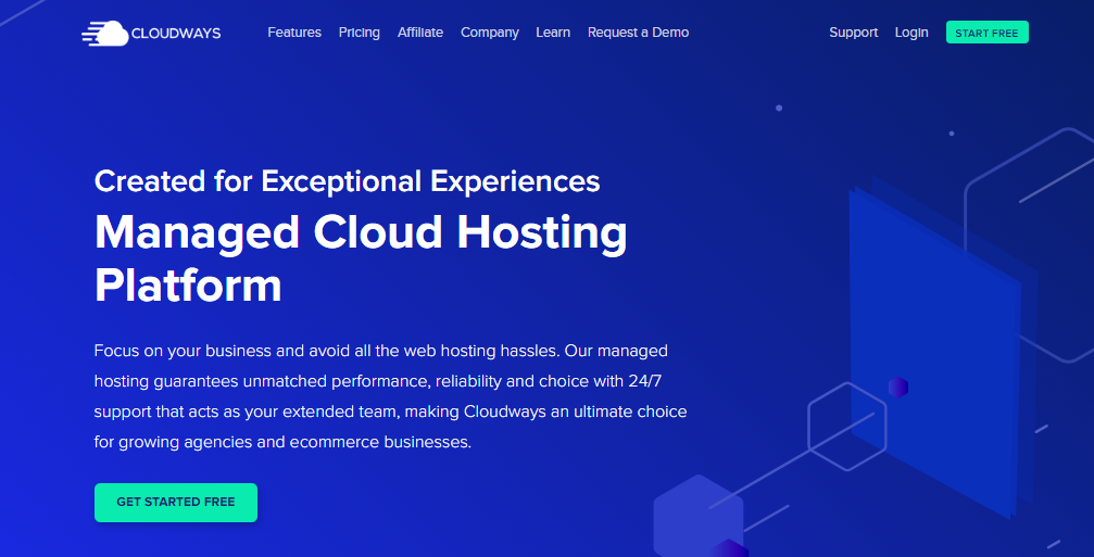 Cloudways' Home Page