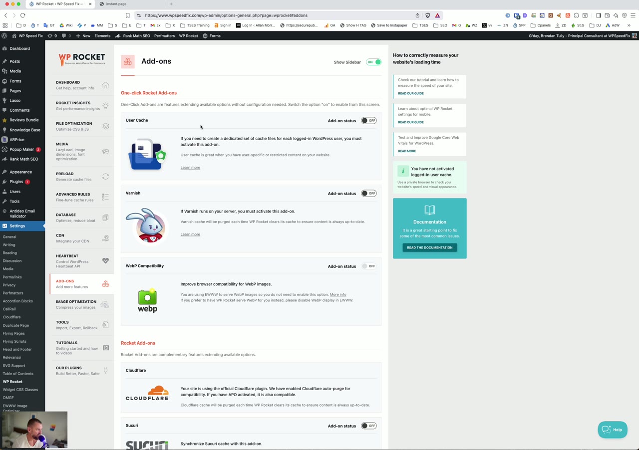 Wp Rocket Add-Ons Settings
